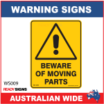 Warning Sign - WS009 - BEWARE OF MOVING PARTS 